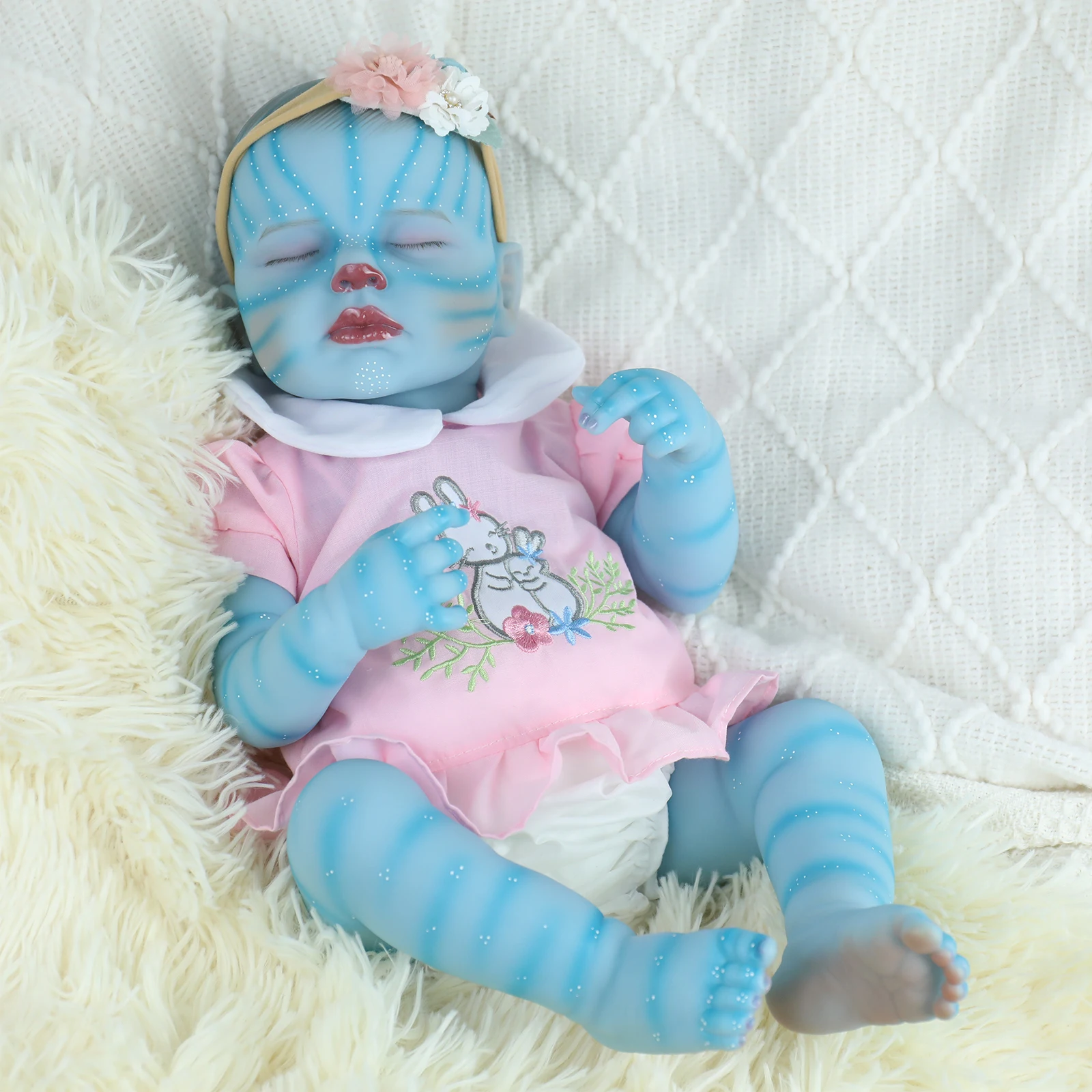 Muñecas Reborn de Avatar de 18 pulgadas, muñecas realistas de cuerpo completo de silicona para recién nacidos, tacto suave con venas visibles para niñas, juguetes para niños
