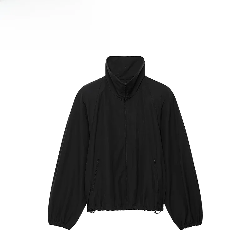 Fashionable Versatile Women's Jacket Shoulder Padded Tech Fabric Autumn New Arrival Standard Fit Polyester Long Sleeve Coat