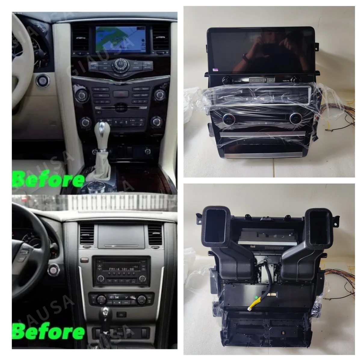 CarPlay Android 14.0 Car Radio For Nissan Armada Patrol Royale SL Y62 QX80 QX56 2010-2023 GPS Navigation Multimedia Player BT5.0