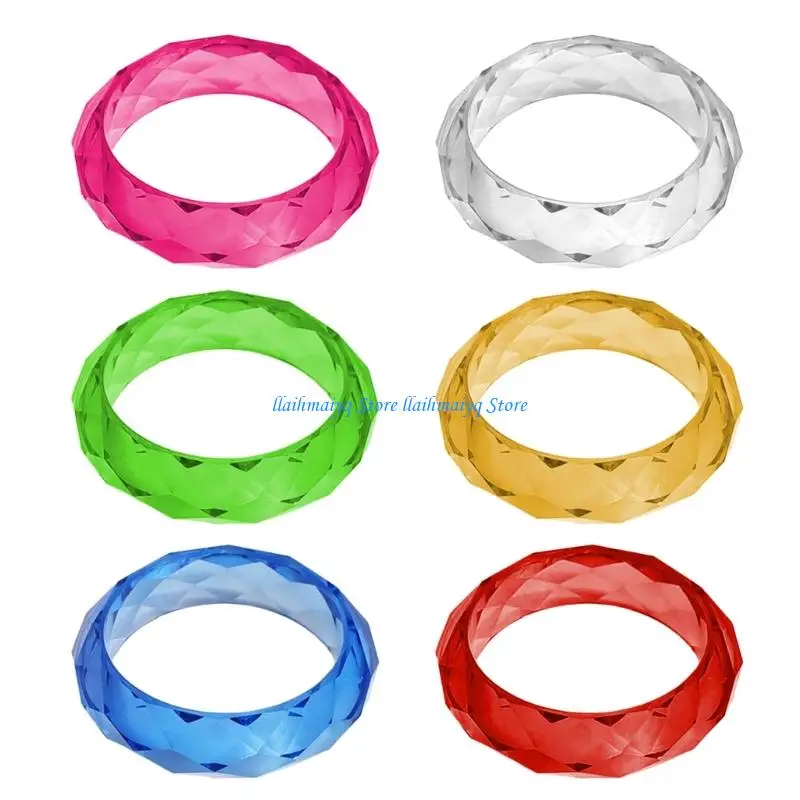 

573B Multifaceted Glowing Resin Cuff Jewelry Trendy Youth Styles Gifts Ideas