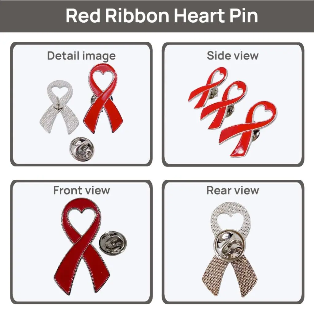 دبابيس التوعية الشريطية السائبة - سرطان الثدي، الصحة العقلية، إيدزات في الواقع الافتراضي، القلب، الوقاية من استخدام الطفل، أرجواني أزرق أخضر أحمر