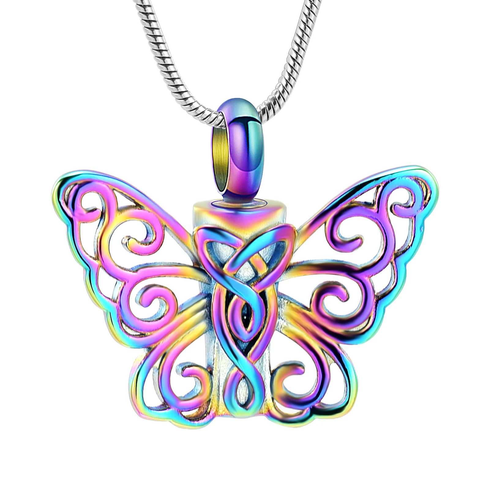 Butterfly Urn Necklace for Ashes for Women Celtic Knot Irish Necklace Cremation Jewelry for Ashes for Human/Pet Ashes