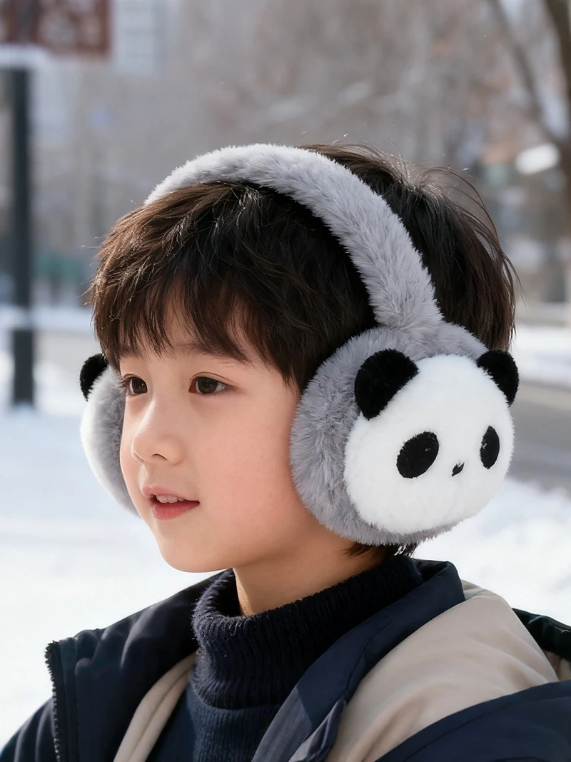 Baby Ear Covers Warmth Windproof Panda Ear Pads Children's Ear Protection Winter Baby Freeze Proof Ear Covers Ear Muffs