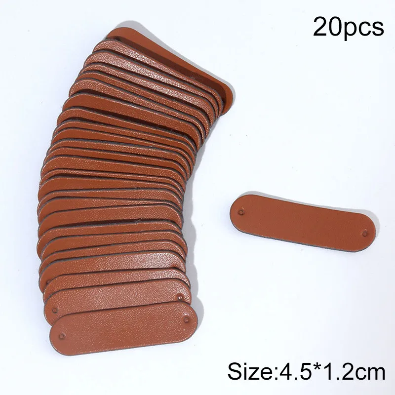 New 20pcs Blank PU Leather Labels For DIY Craft Sewing Garment Accessories Vintage Jeans Bag Shoes Tags Decor Supplies Wholesale