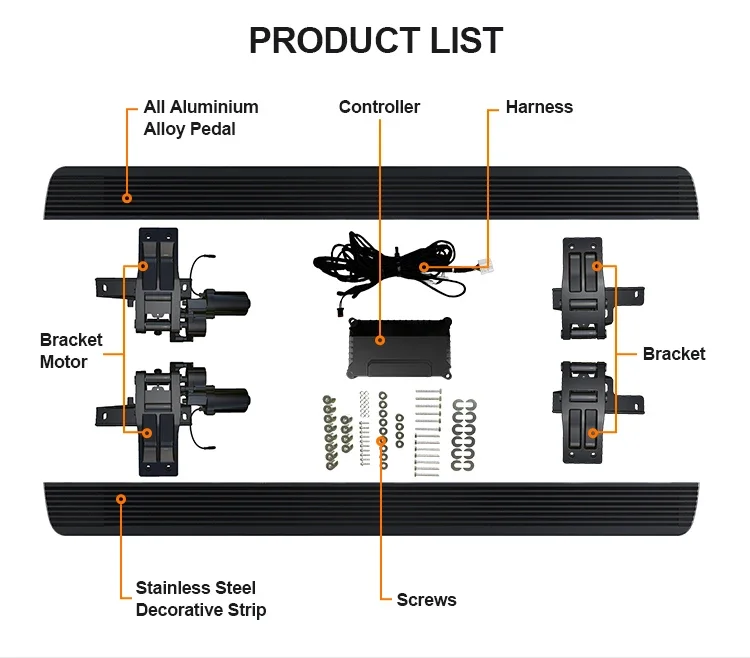 YTPIONEER Off Road SUV Car Electric Step Boards With LED Auto Power Running Boards for Mercedes Benz G 2009-2024