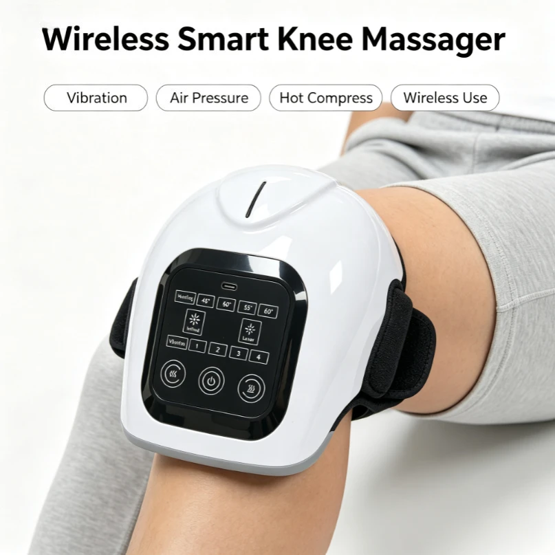 Cordless Knee Massager Infrared Hot Compress Knee Pad Electric 5 Heat 5 Vibration Elbow Shoulder Knee Support Brace Joint Care