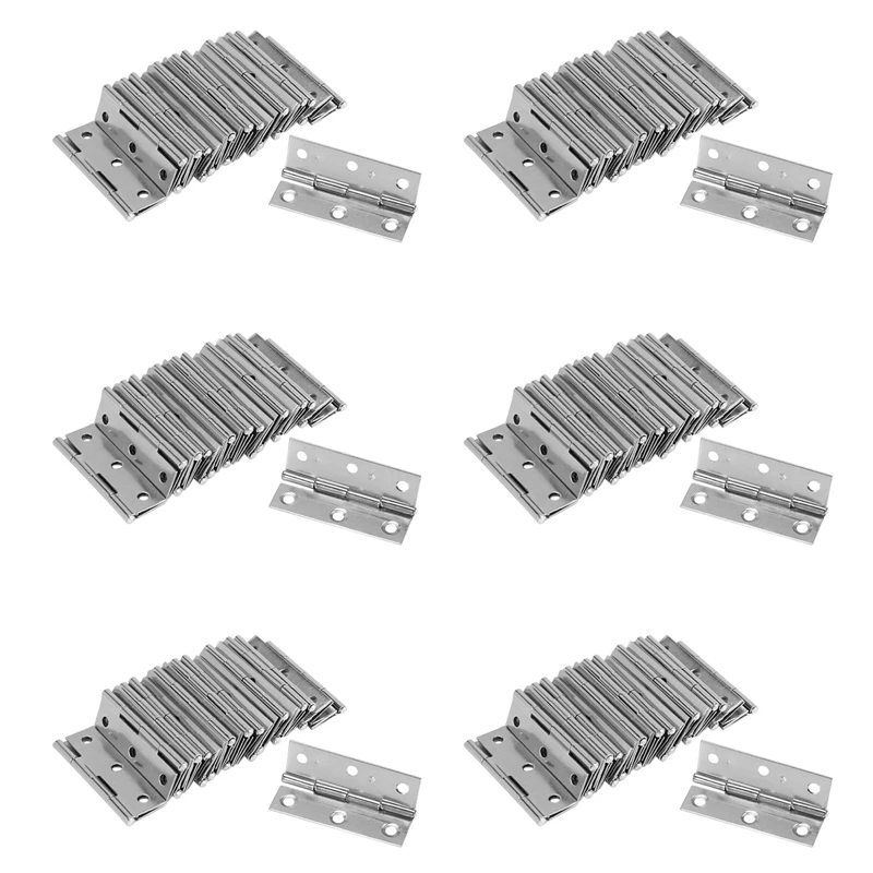 2.5 Inches Long 6 Mounting Holes Stainless Steel Butt Hinges 120 Pcs (Pack Of 120)