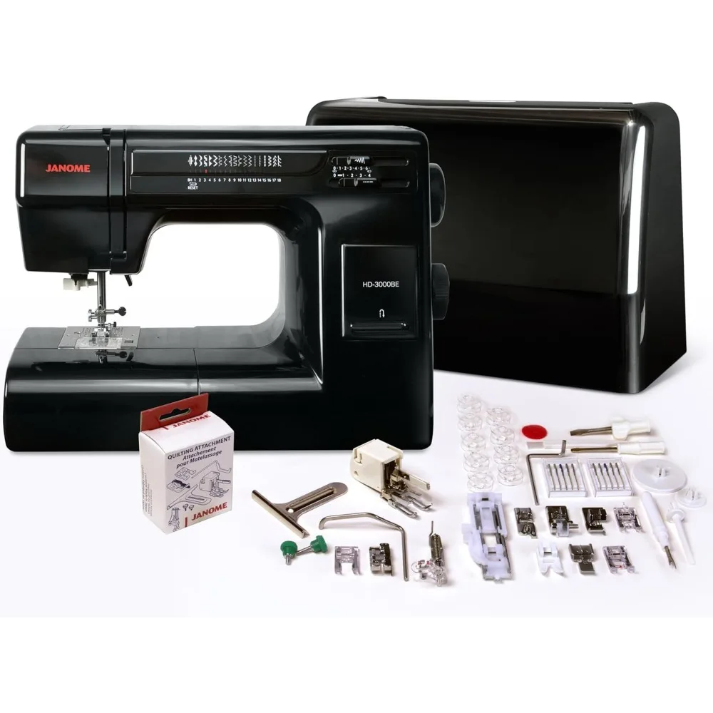 Heavy Duty Black Edition Sewing Machine with Bonus 6 Piece Quilting Kit