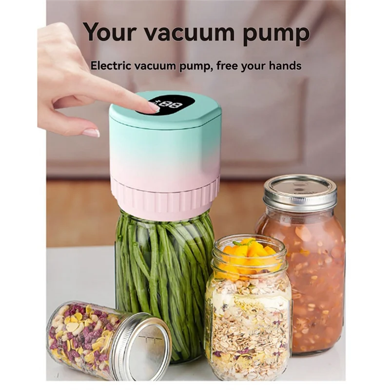 

Универсальный электрический вакуумный упаковщик для банок Mason, беспроводной автоматический набор для упаковки банок с крышками для банок Mason для хранения продуктов питания