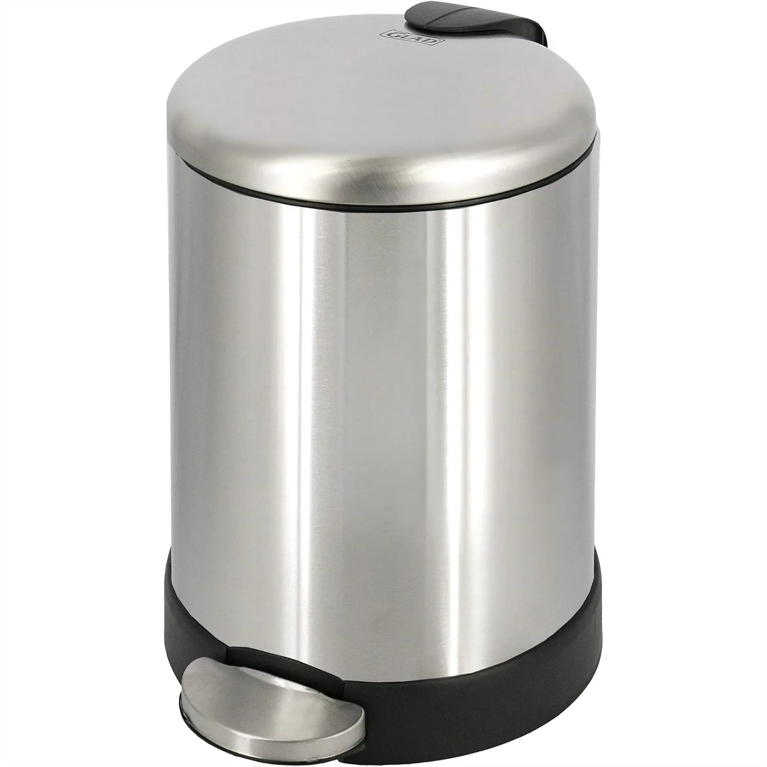 

1.2 Gallon Small Trash Can with Soft Close Lid and Step Pedal, Stainless Steel Waste Basket for Bathroom Office