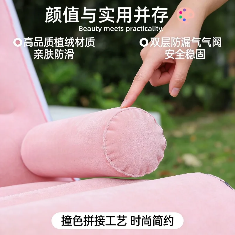 Inflatable Sofa Chair with Armrests Portable Foldable Air Lounger for Outdoor Camping Garden Living Room Relaxing Recliner