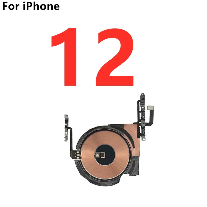 NFC Chip Wireless Charger Charging Panel Coil Volume Button Flex Cable With Sticker For iPhone X XR XS 11 12 13 Pro Max