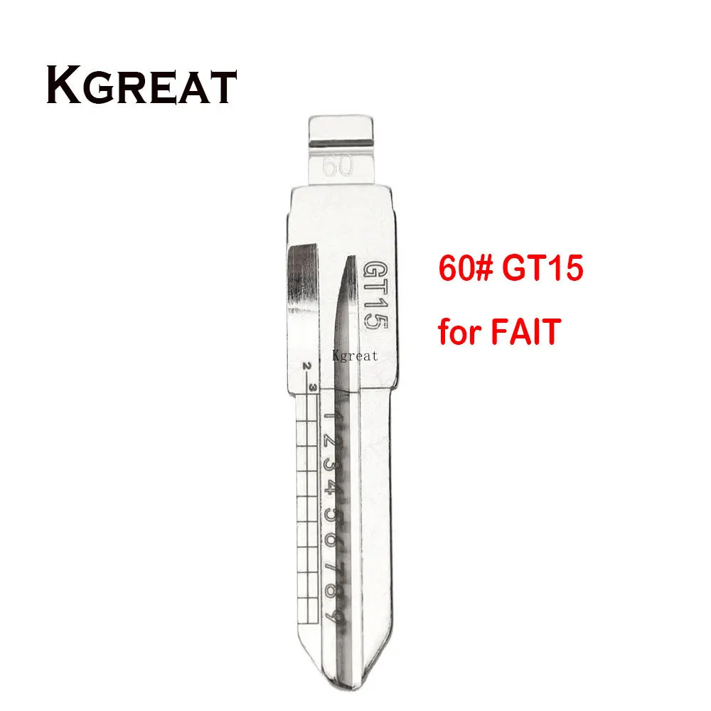 10PCS/LOT 60# GT15 Engraved Line Key Blade for Fiat Ferrari Scale Shearing Teeth Cutting Key Blank for KD Metal VVDI JMD