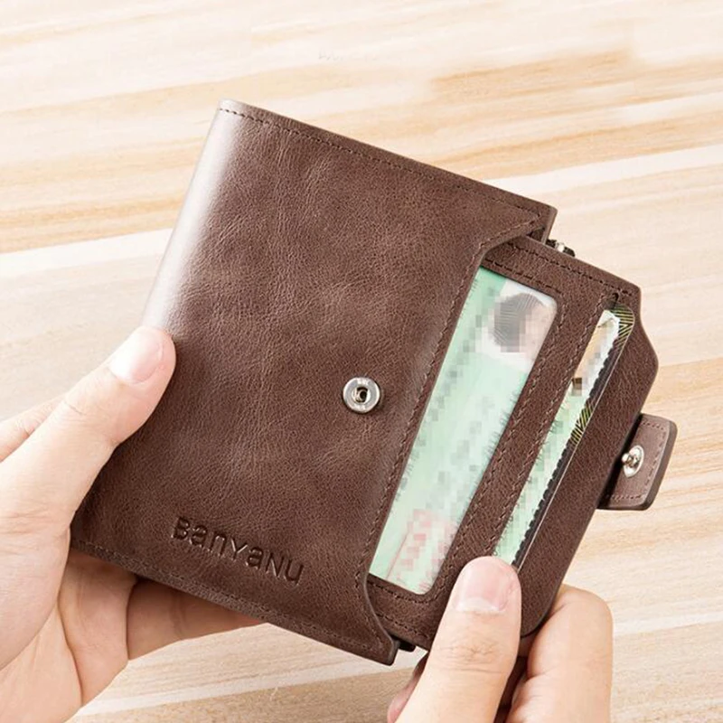 Men Driver License Wallet Travel Short Cowhide Leather Anti RFID Wallet for Man