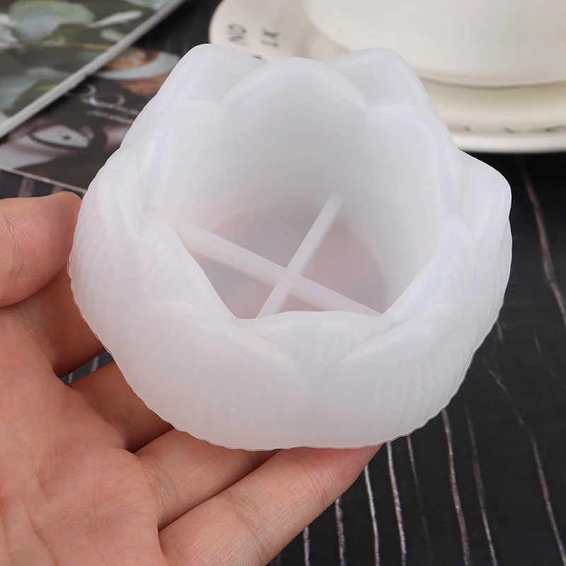 Transparente Lotus Flower Pot Mold, DIY Cinzeiro, Castiçal, Caixa De Armazenamento, Molde Artesanato Fazendo, 1Pc