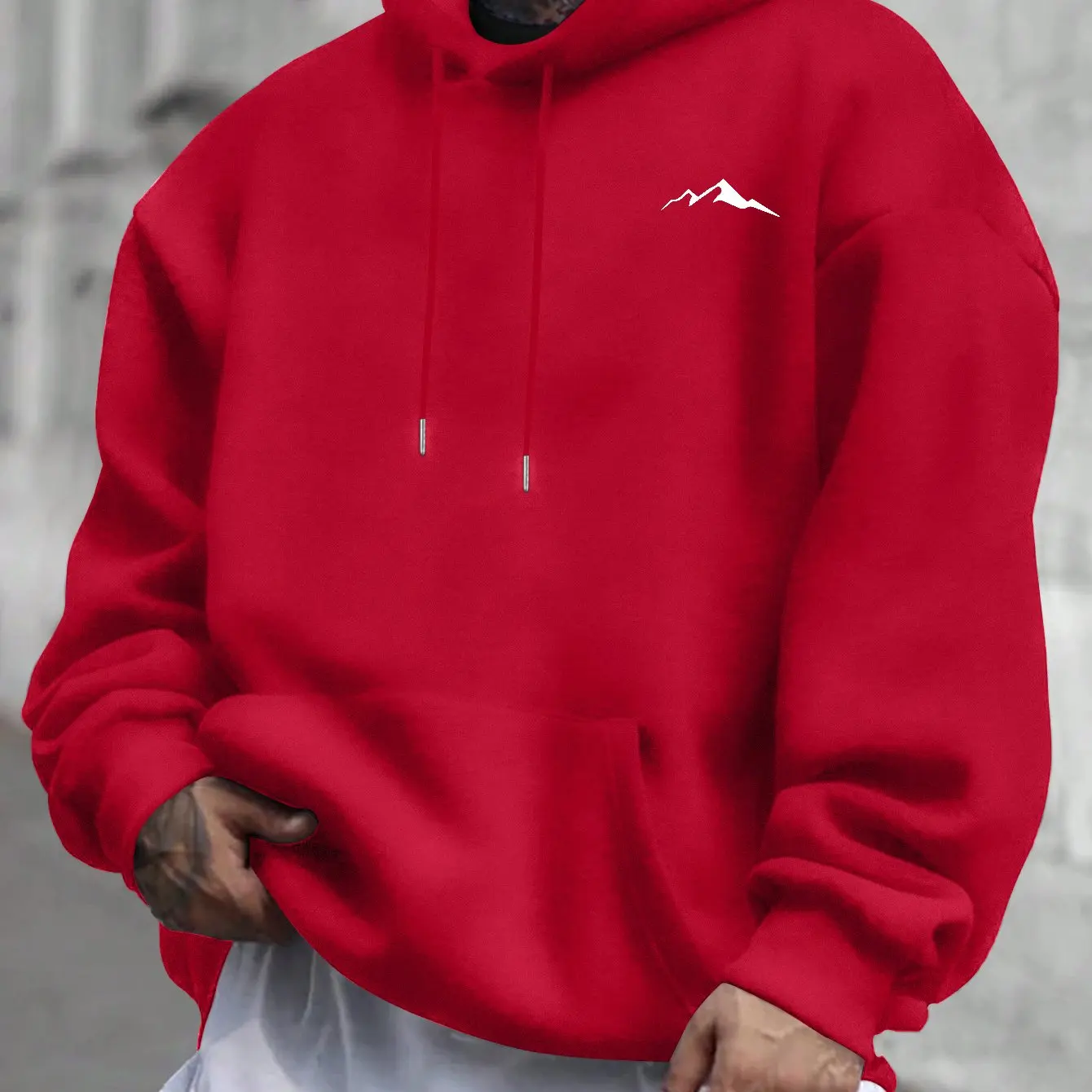 Men's Casual Hooded Sweatshirt Print Kangaroo Pocket Adjustable Drawstring Hood Machine Washable Regular Fit Casual Wear Hoodie