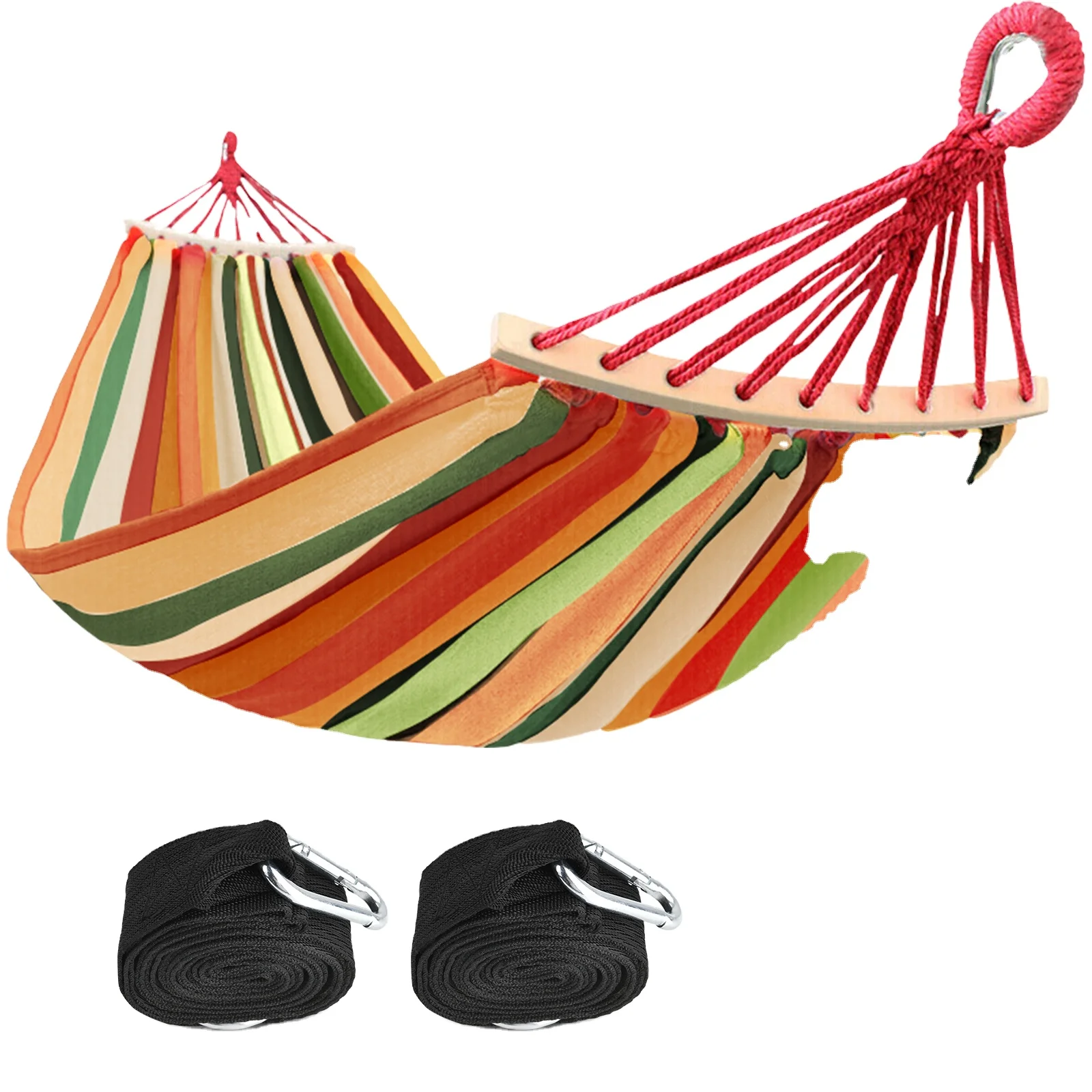 2 Person Cotton Double Hammock Bed w/Carrying Bag Metal hammock stand and