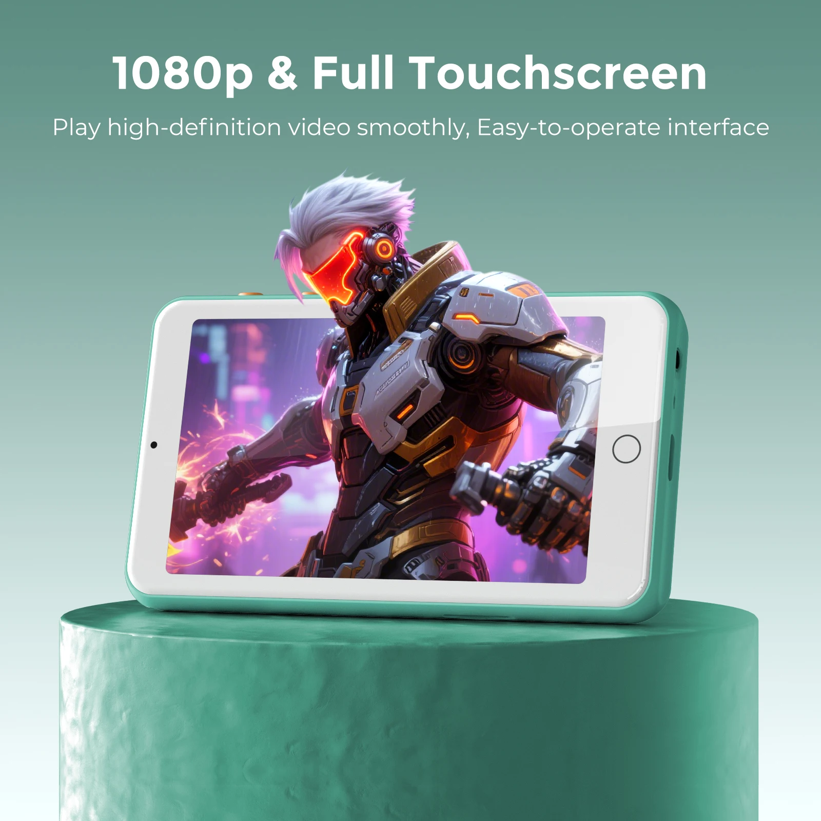 مشغل MP4/MP3 محمول مكبرات صوت بلوتوث وواي فاي، مشغل موسيقى مع فيديو، راديو FM، كتب إلكترونية، مسجل، سعة تصل إلى 512 جيجابايت