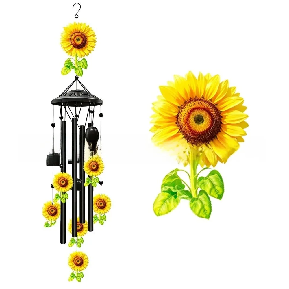 Elegant Metal Wind Chime Premium Metal Durable Hummingbird Wind Chime Painted Ornament Soft Ringing Sound Garden Wind Chime