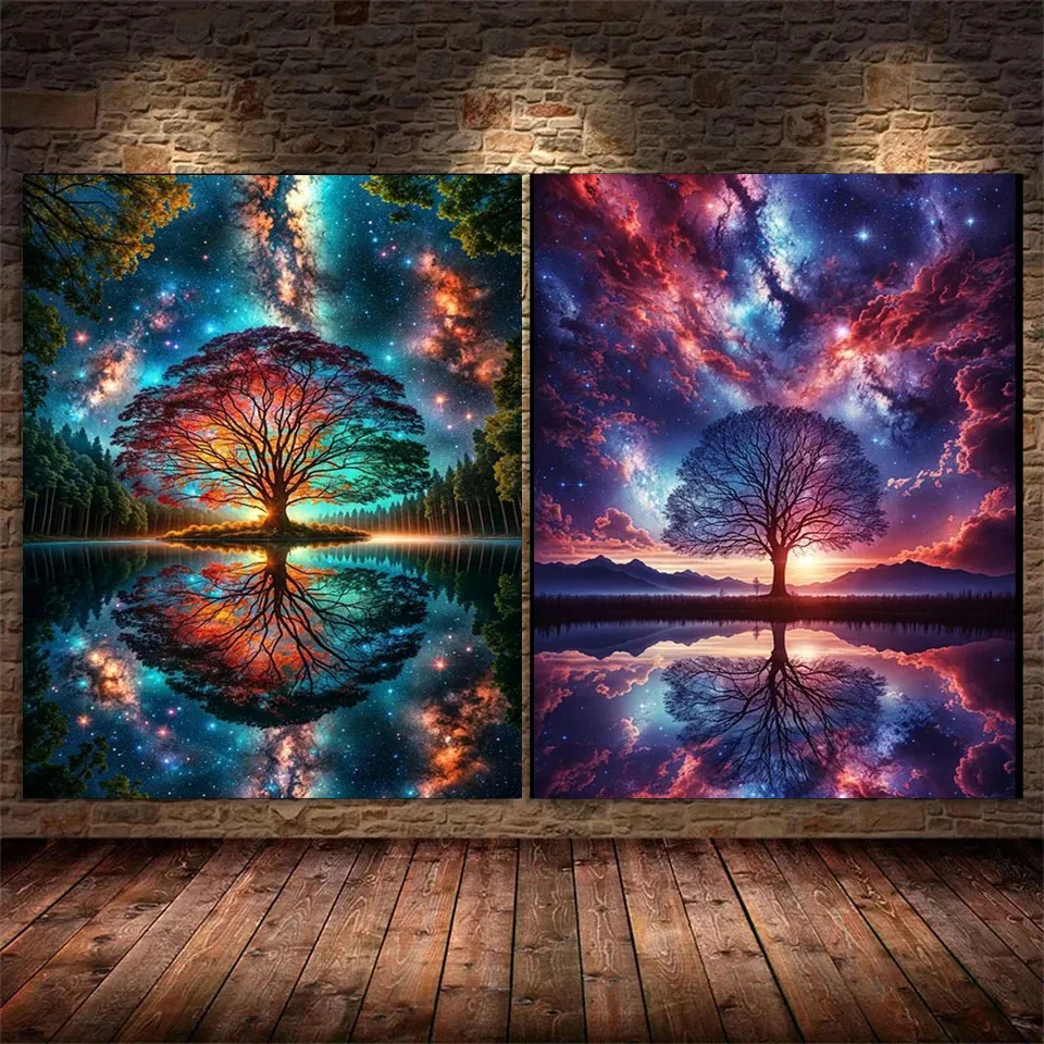 The Life Tree Landscape 5D Diy Diamond Paintings Full Square Round Dimond Embroidery Mosaic Stitch handicrafts Art Home Decor