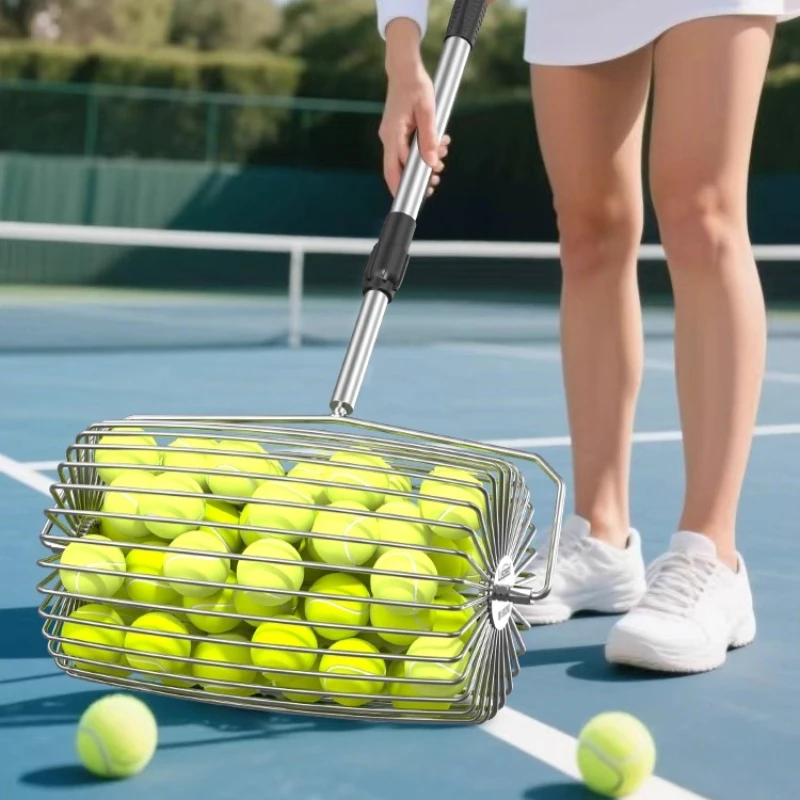 

Portable Tennis Ball Picker Adjustable Tennis Pick Up Baskets Large Capacity Balls Storage Tool Professional Sports Accessories