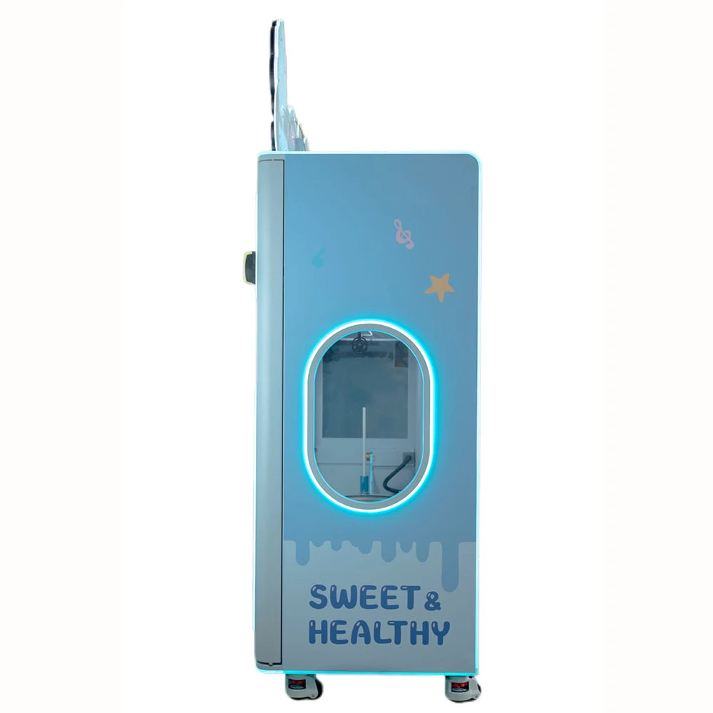 Low Cost Multi Language 60 Kinds Flower Model Shopping Mall Cotton Candy Vending Machine For Kids