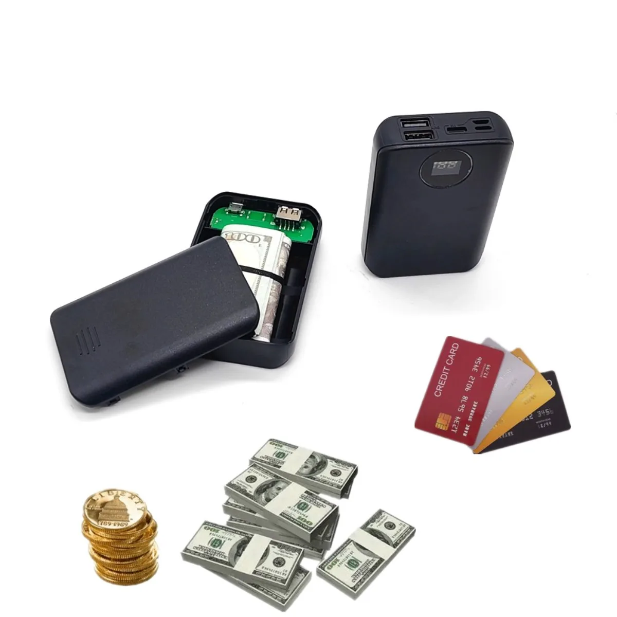Portable mobile power storage box medicine box student office worker hiding money artifact spoof safe transfer