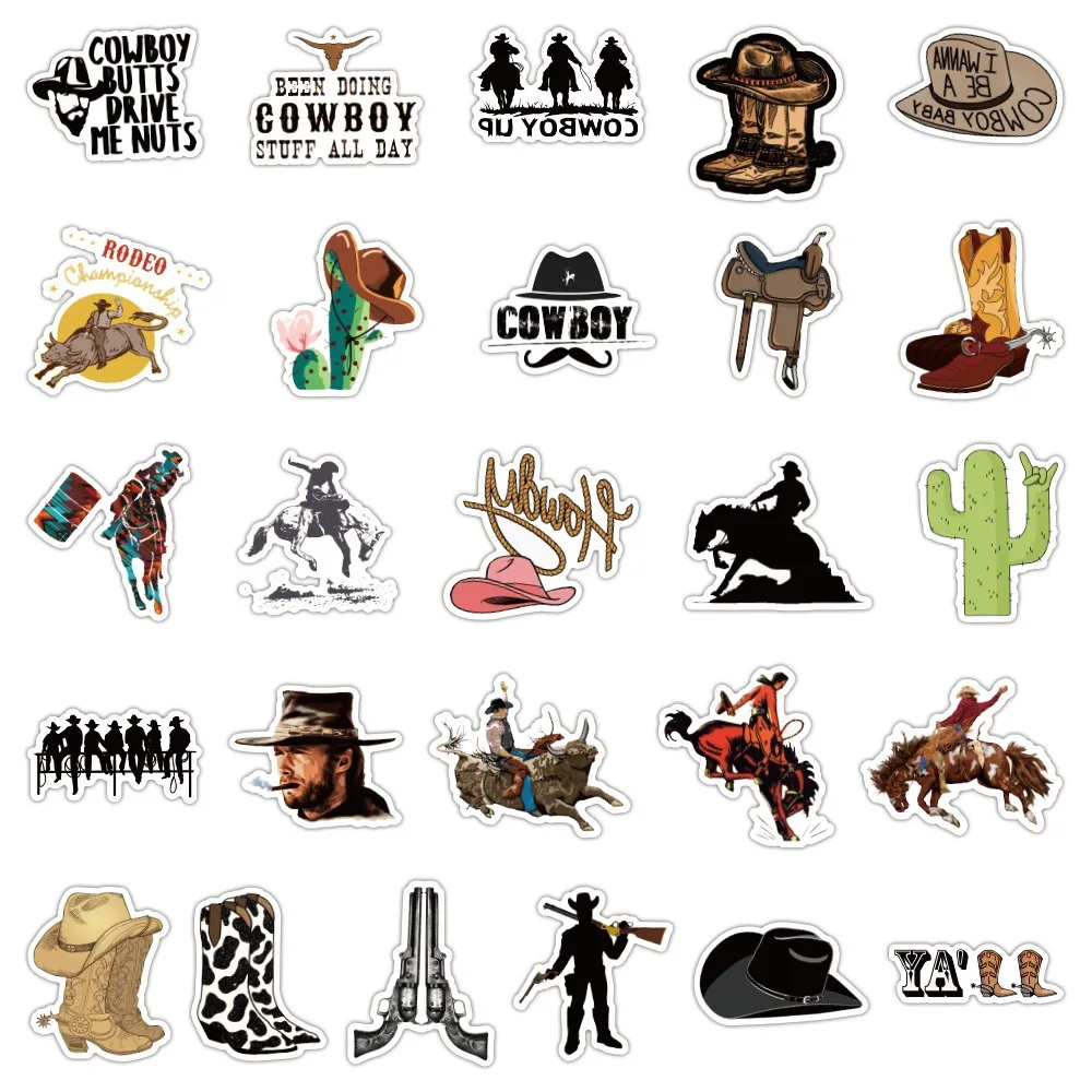 50 قطعة ملصقات رعاة البقر الغربية مزرعة الكتابة على الجدران ملصقات دفتر الأمتعة دراجة نارية ملصقات مقاومة للماء