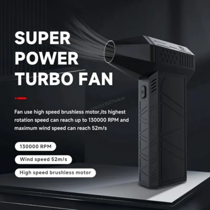 130000 RPM Pocket Jetfan Brushless Motor Powerful Blower High Speed Duct Fan with LED Light Mini Turbo Jet Fan Turbo ViolentFan