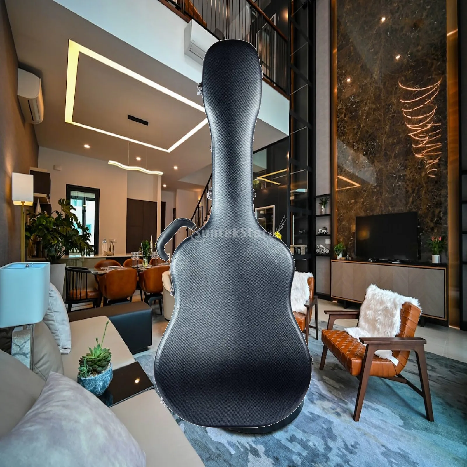 Rigid ABS Guitar Case for Classical Guitar 39 Inch with Soft Lining and Comfortable Carry Handle
