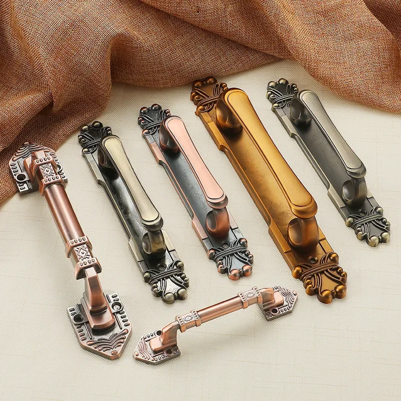 Luxury Retro Ming-installed Wooden Door Handle Chinese Antique Split Door Sliding Door Wardrobe Handle