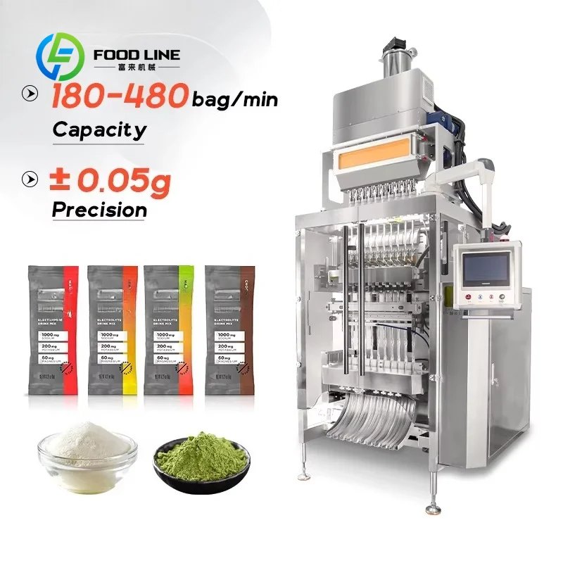Custom Made Automatic Multi-Lanes 5g 10g Sugar Salt 3 in 1 Instant Coffee Powder Stick Sachet Granule Packing Machine