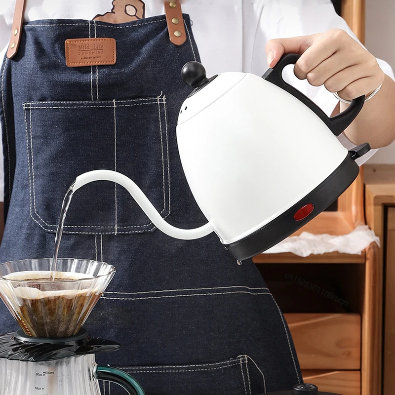 Электрический чайник с гусиной шеей, 1000 Вт, ручной заварник, чайник из нержавеющей стали 304, кувшин для воды с тонким горлышком, ручная пивоварня, 800 мл