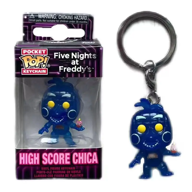 FUNKO POP Five Nights at freddy\'s High Score Chica PIZZERIA SIMULATOR Rockstar Freddy Pocket Pop portachiavi Vinyl Figure Toys