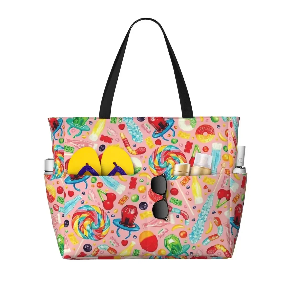 Sac de voyage de plage à motif bonbon, sac fourre-tout à la mode de grande capacité, sac de cadeaux initiés, motif multi-style