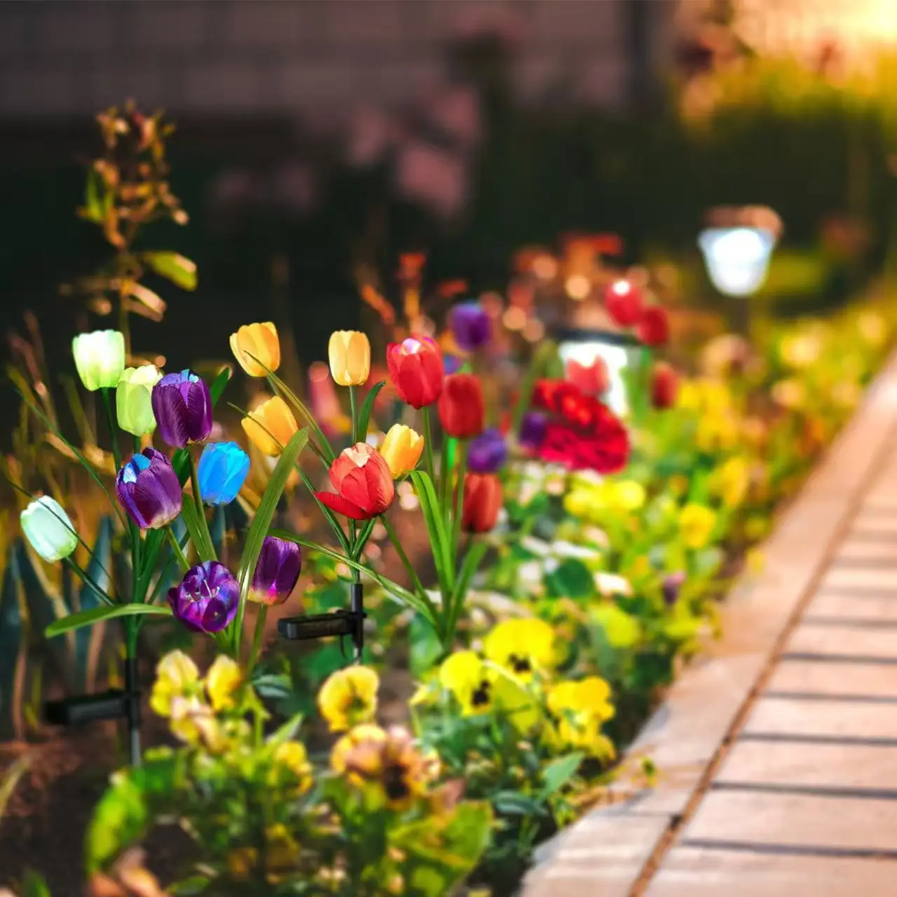 

Garden Solar Tulip Lights Outdoor Decor Light Waterproof Stake Lights For Yard Pathway Patio