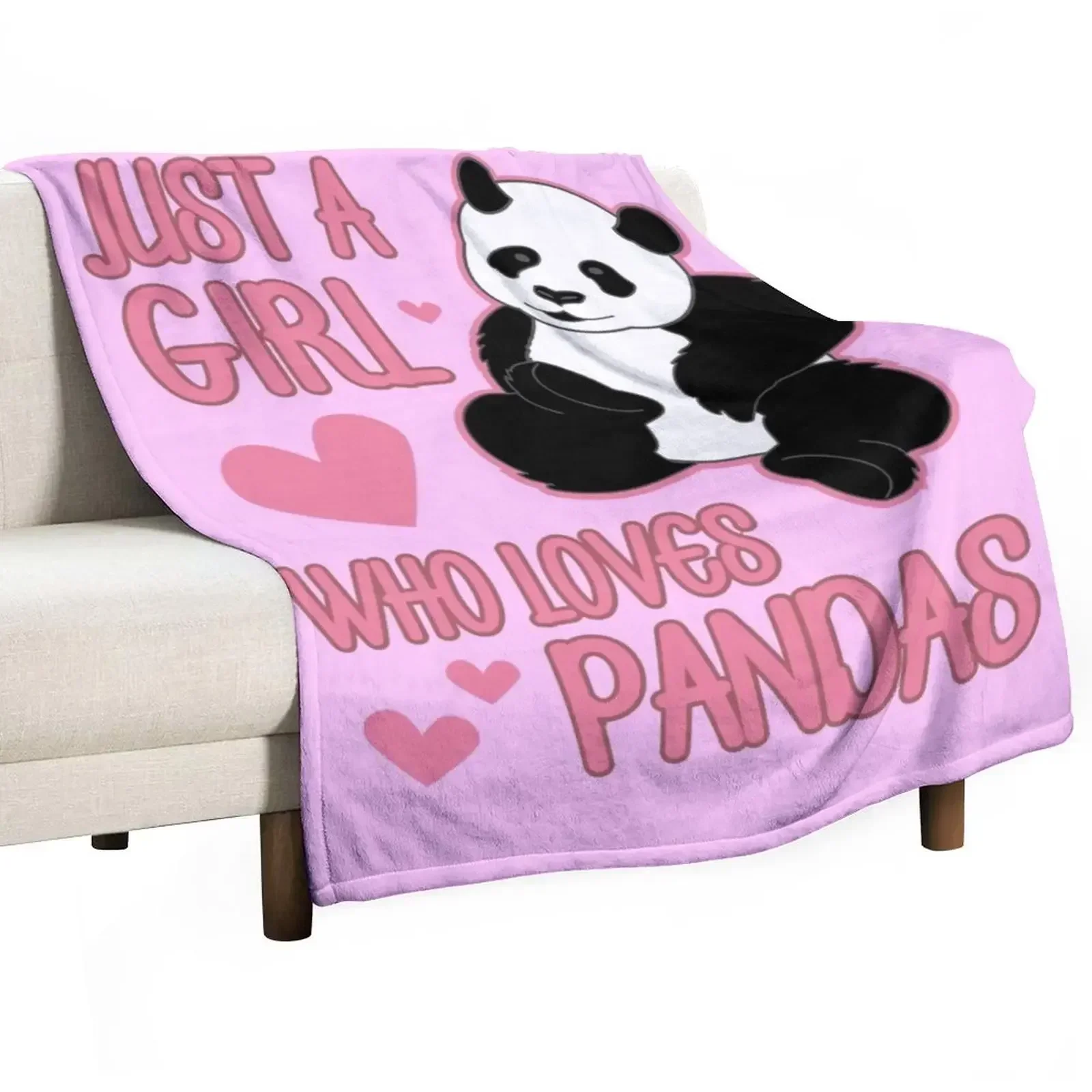 

Just A Girl Who Loves Pandas Best Cute Gift print Throw Blanket Sofa Throw Retros Blankets