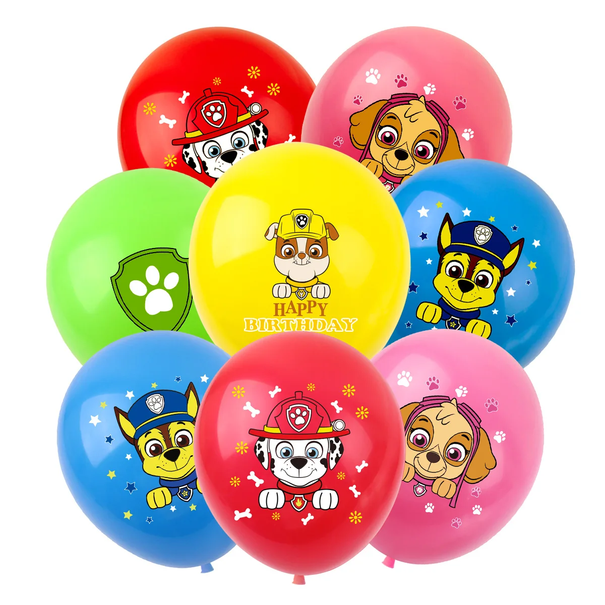 10pcs12 inch Paw Patrol Solid Color Latex Balloon Children's Happy Birthday Party Decoration Baby Shower Globos Balloon Toy