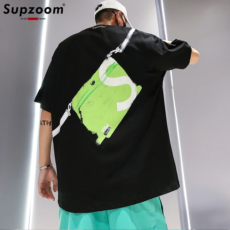 Supzoom 2022 New Arrival Summer Top Fashion Printed T-shirt Neutral Short O-neck Casual Hip Hop Cotton Ins Loose Men Tshirt