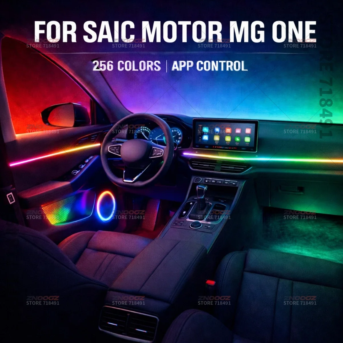 22in1 RGB Car Interior Acrylic Car Ambient Lights Hidden Acrylic Strip Decoration Atmosphere Accessories For SAIC Motor MG ONE