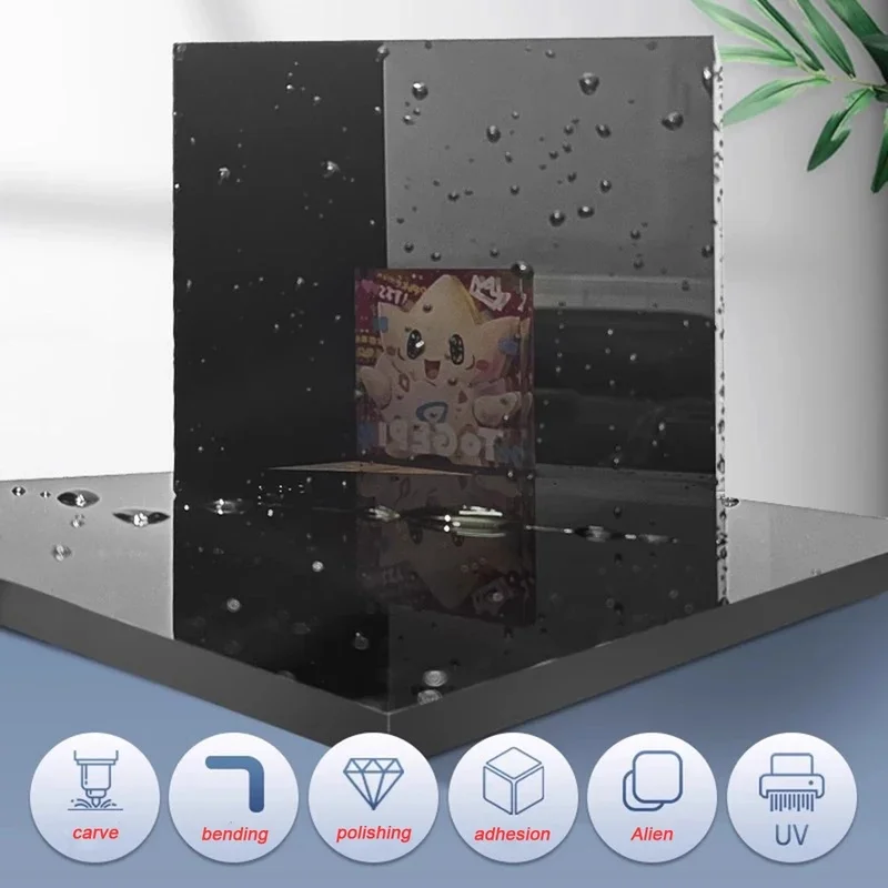 1Pc Black Perspex Acrylic Sheet 2-20mm Thick Plastic Panel For DIY Model Craft Projects