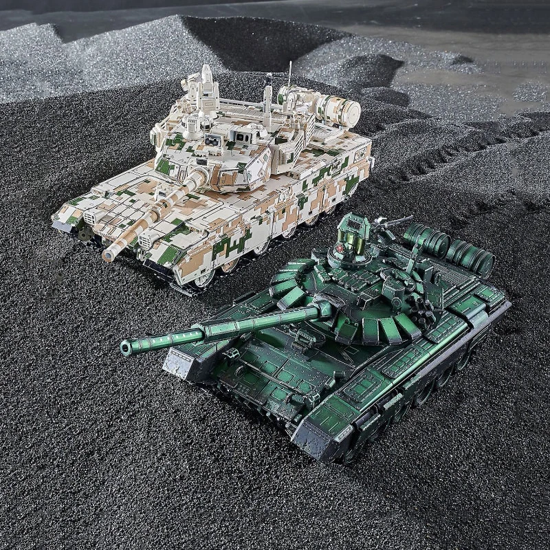 Christmas DIY 3D Metal Assembled Model Puzzle Model Main Battle Tank I52221&I52222 Toys for Men, Women And Children