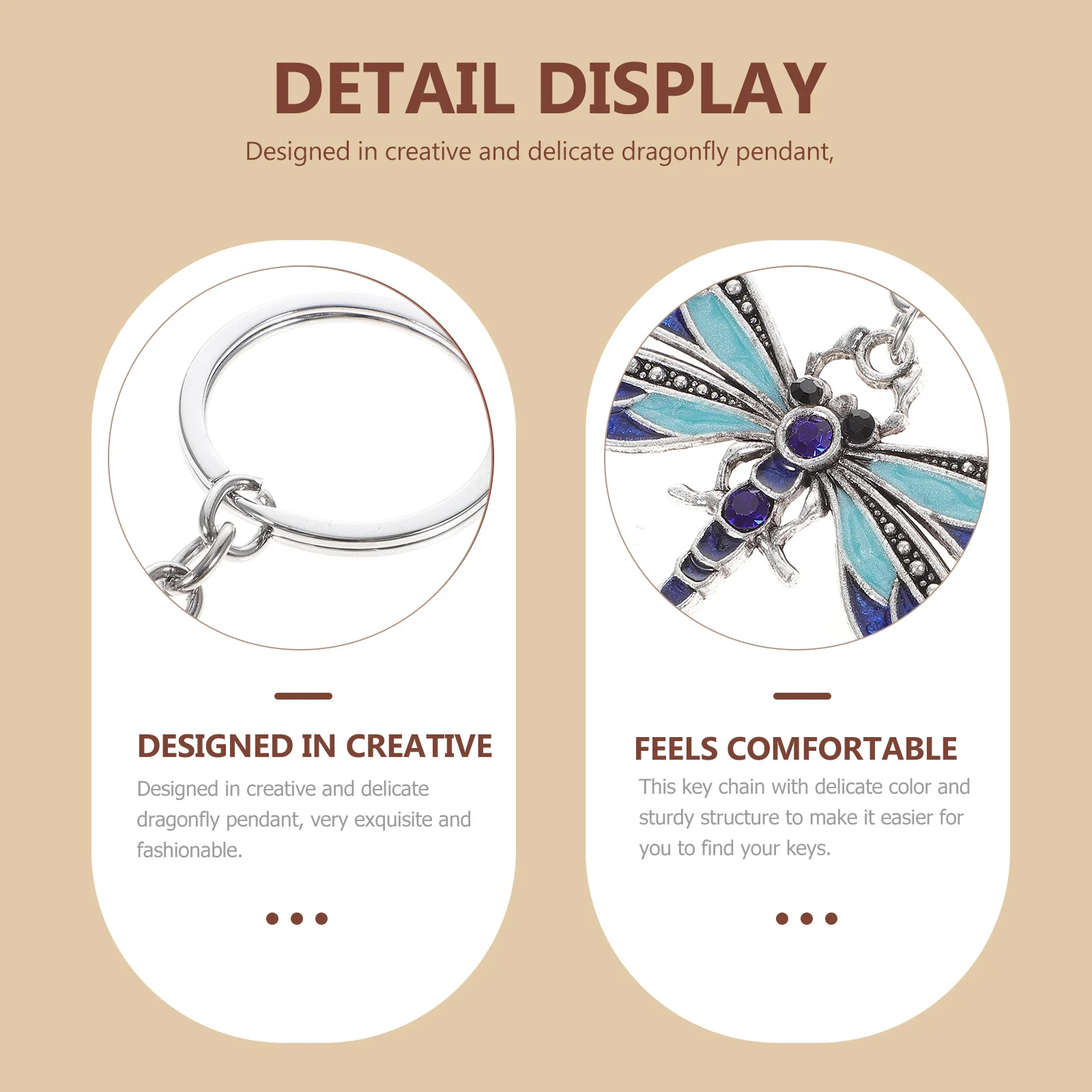 

Stylish Dragonfly Keyring Durable Purse Charm for Car Keys and Bags Key Chains Dragonfly Key Chain Purse Charm