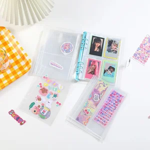 ألبوم صور بأكمام بلاستيكية ، بطاقة صور Kpop ، موثق بولارويد ، صفحات إعادة تعبئة ، على الوجهين ، A5 ، 6 حلقة ، 2 ، 4 ، 3 ، 5 أفضل 8 عبوة بولارويد مبيعا - رقم 6