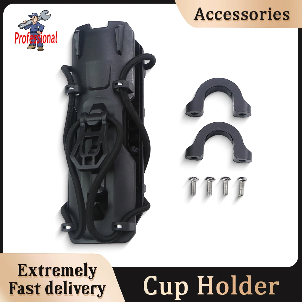 

Universal Motorcycle Cup Holder for 22-25mm Bumper Crash Bar, 360° Rotation Adjustable Water Bottle Holder