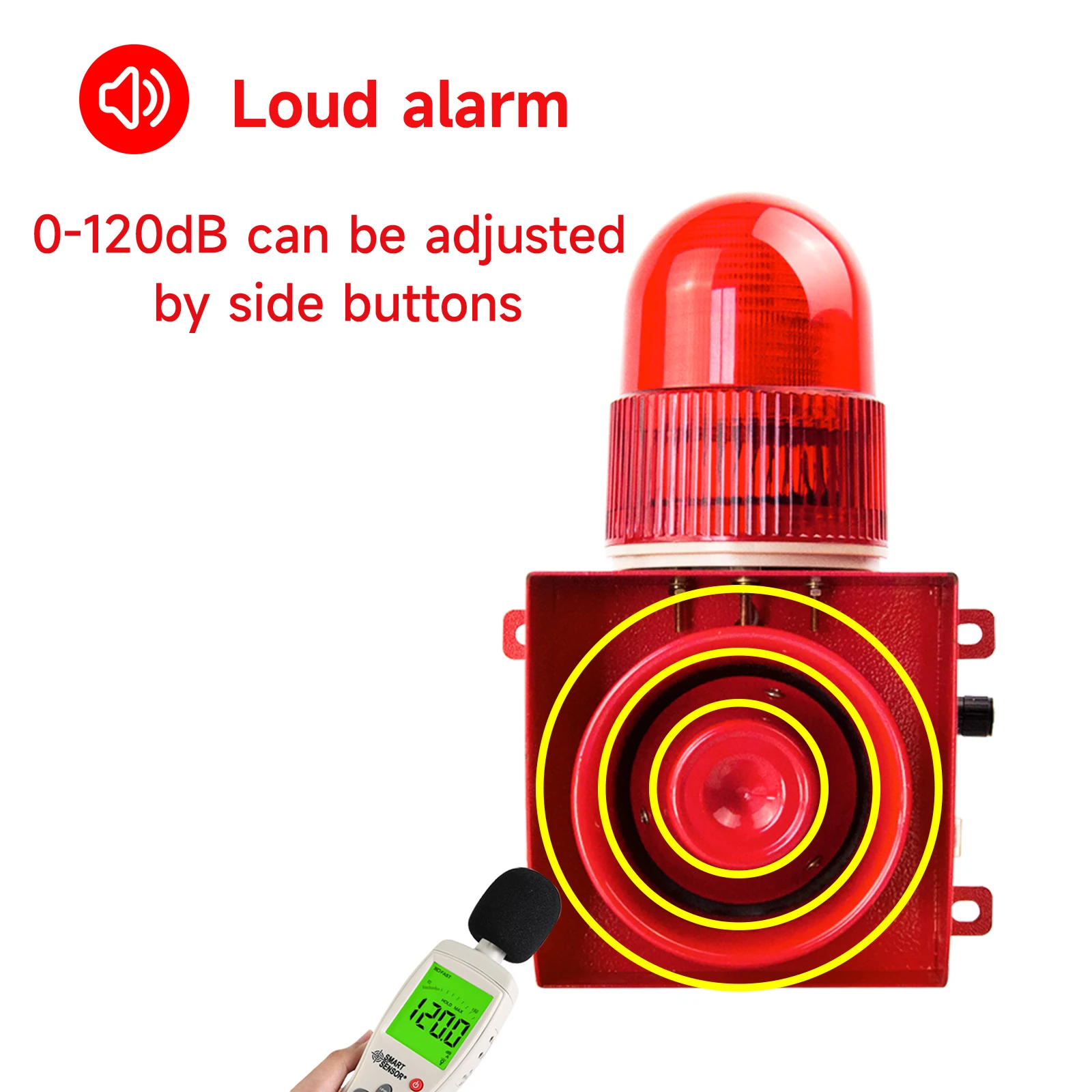 Power Outage/ Power Back Adjustable Sound Light Alarm Siren for Farms, Fish Ponds, Banks, Security, Production Lines SLA-001