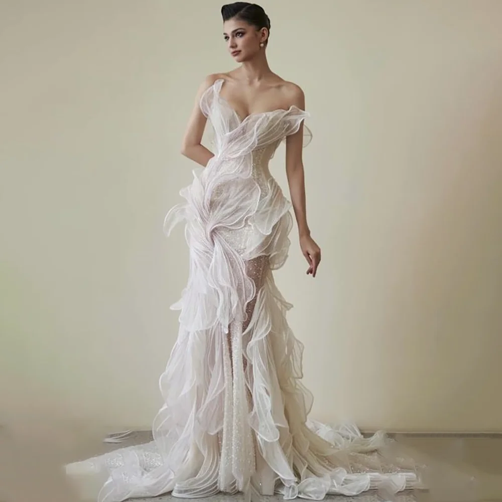 

Лидер продаж, арабские платья для выпускного вечера в форме сердца в Дубае с оборками, вечерние платья без рукавов для женщин, вечерние платья فساتين ا