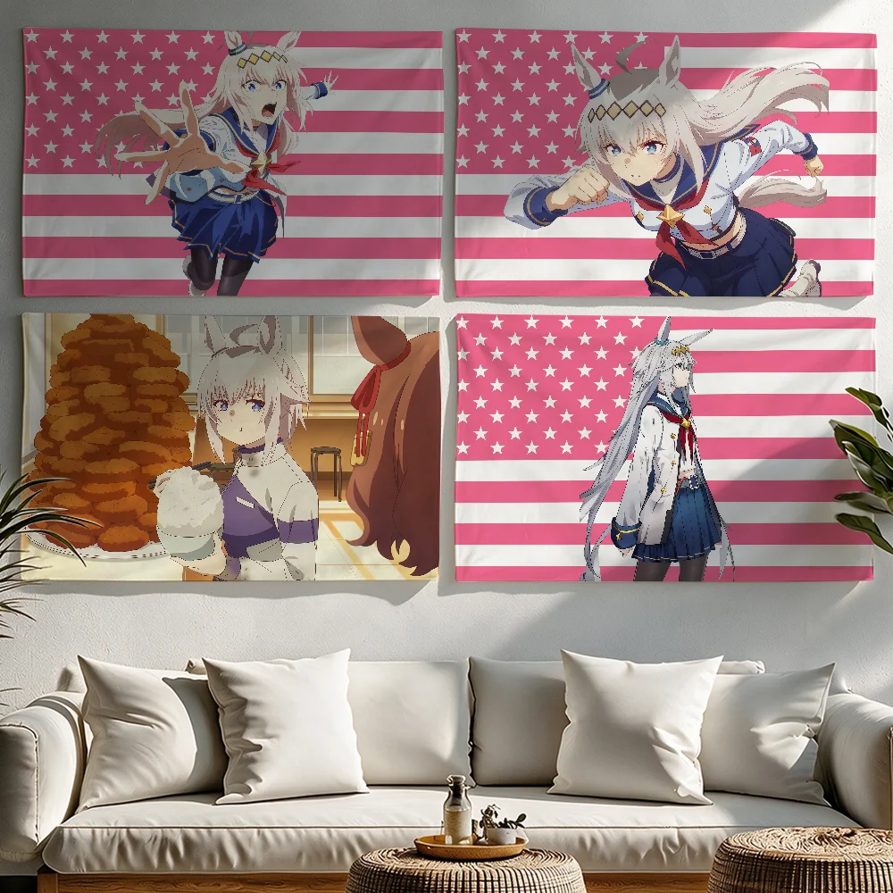 Anime U-Umamusume Oguri Cap flag Tapestries Outdoor Parties Bedrooms Living Rooms Dorm Rooms Wall Decor Banners Gifts