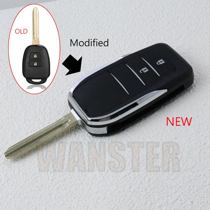 Upgrade Car Key Housing Modified Key Shell for Toyota Reiz Corolla Vios Camry RAV Prado YARIS 2014 2015 2/3/4 Button TOY43 Blade