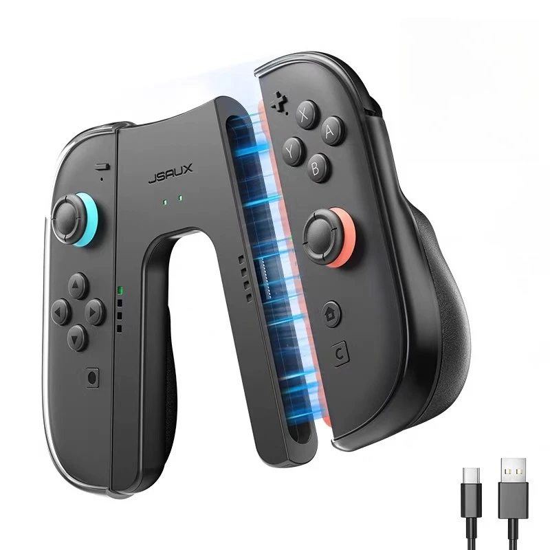 

Charging Grip Compatible with Switch 2 Joycon, Magnetic Controller Grip for Joy-con2, Portable Charger Grip with LED Indicator